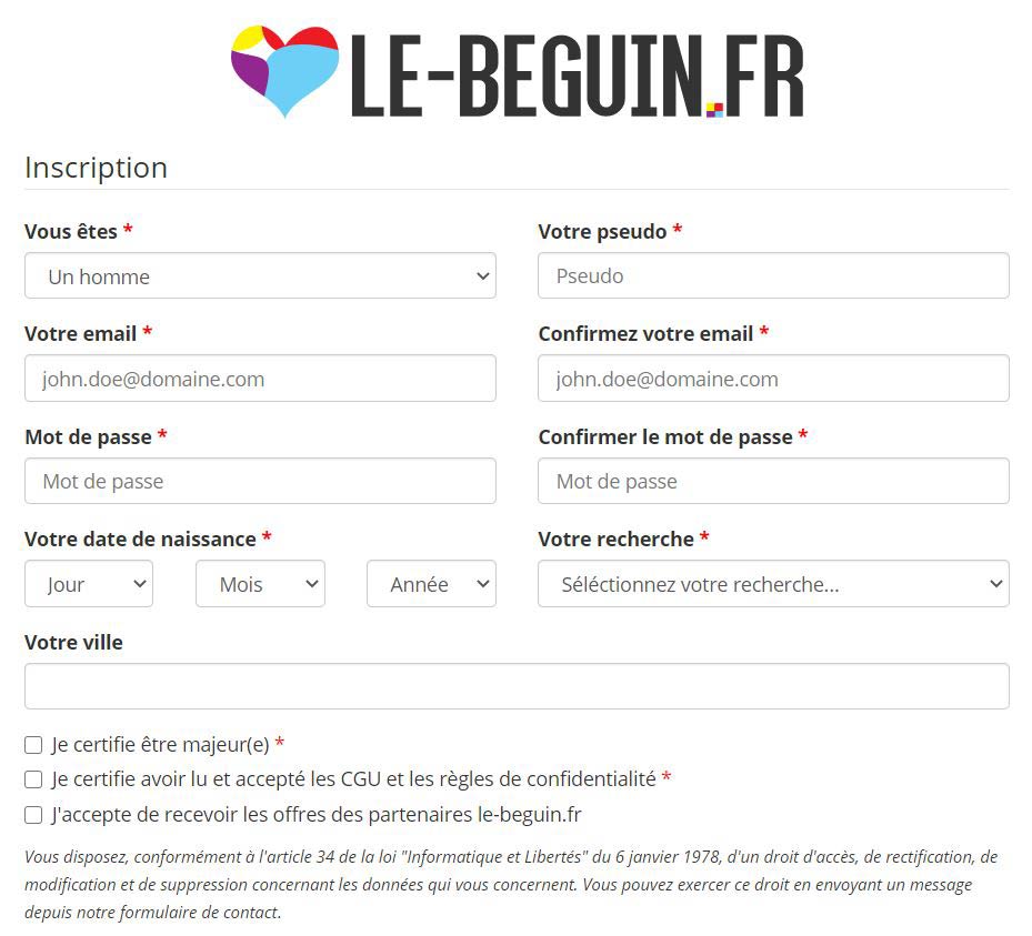 inscription site de rencontre gratuit