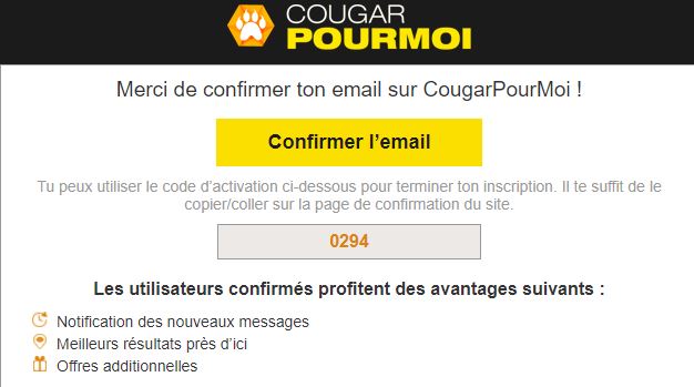 code inscription cougarpourmoi