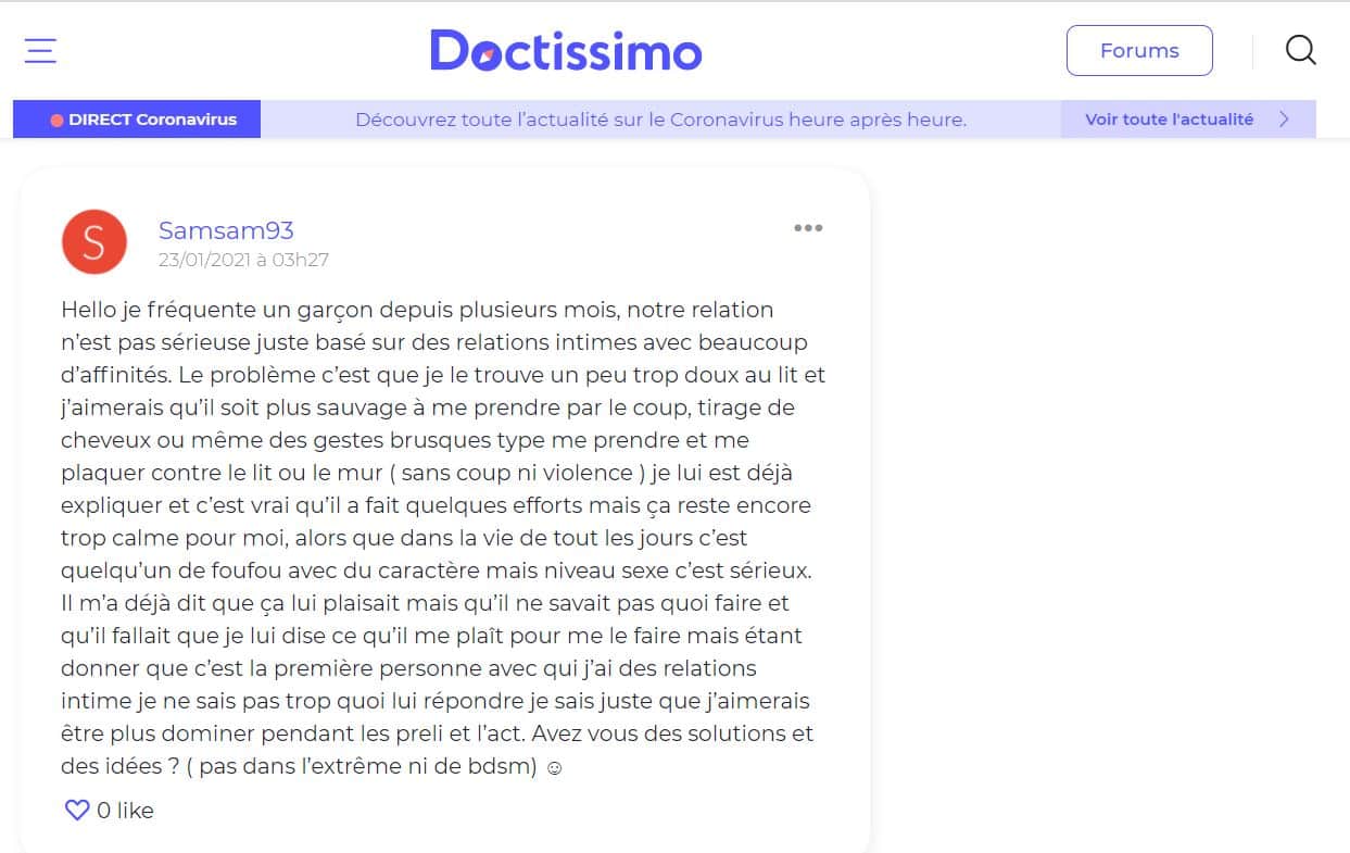 forum sexualité doctissimo